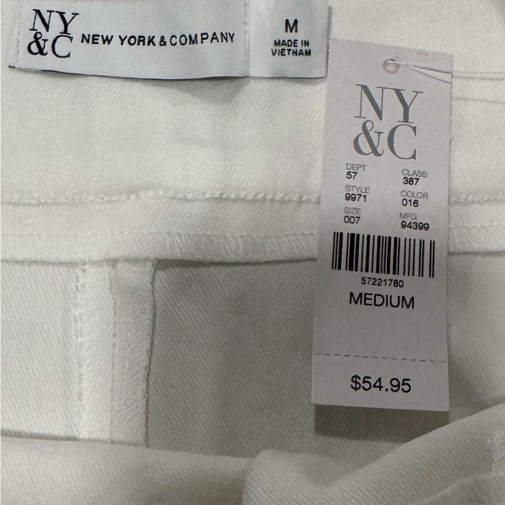 New York & Company White Pencil Skirt with Silver Accents - Picture 2 of 4